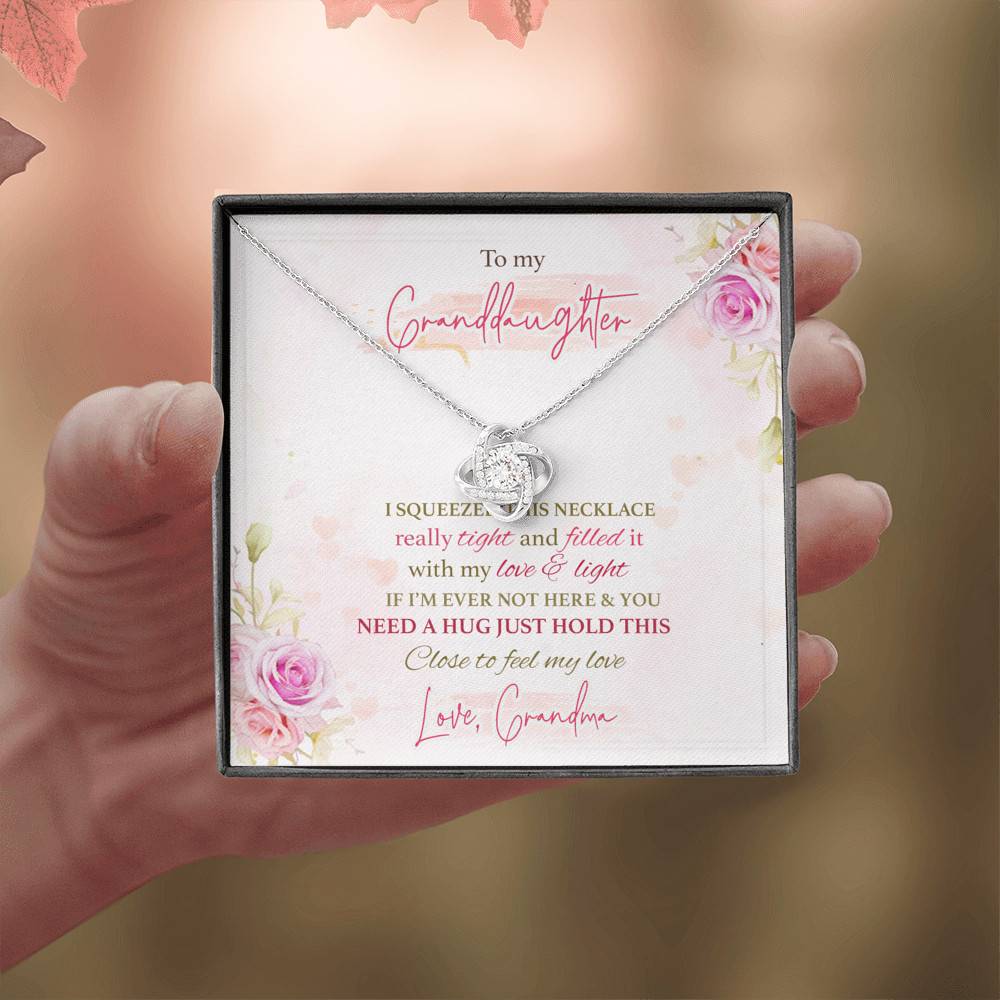 To My Granddaughter I Squeezed This Necklace Really Tight From Grandma Love Knot Necklace To My Granddaughter I Squeezed This Necklace Really Tight From Grandma Love Knot Necklace