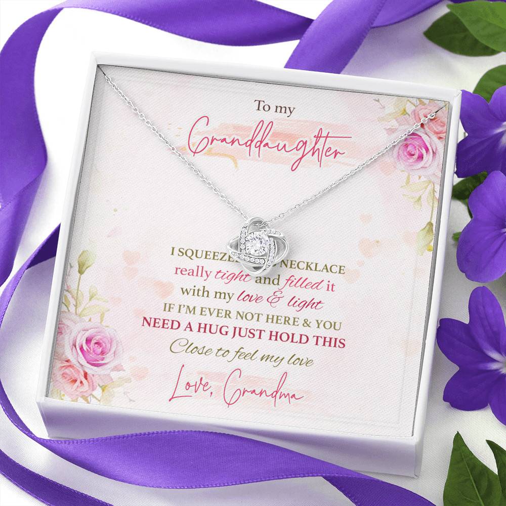 To My Granddaughter I Squeezed This Necklace Really Tight From Grandma Love Knot Necklace To My Granddaughter I Squeezed This Necklace Really Tight From Grandma Love Knot Necklace