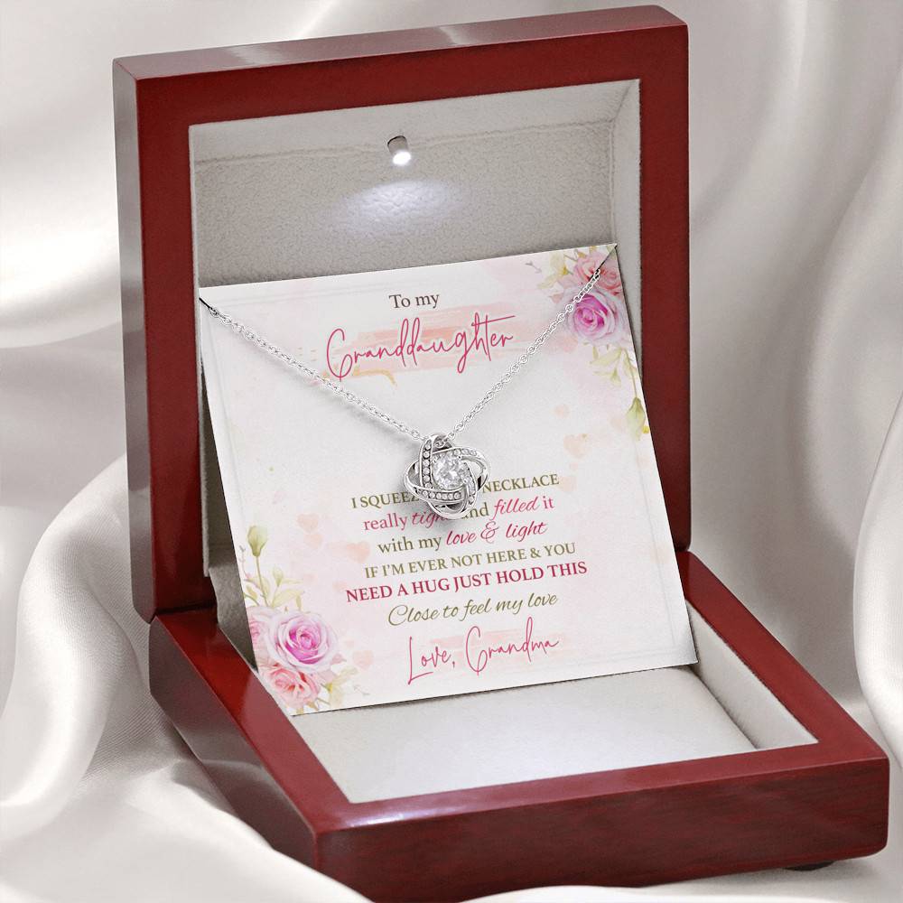 To My Granddaughter I Squeezed This Necklace Really Tight From Grandma Love Knot Necklace To My Granddaughter I Squeezed This Necklace Really Tight From Grandma Love Knot Necklace