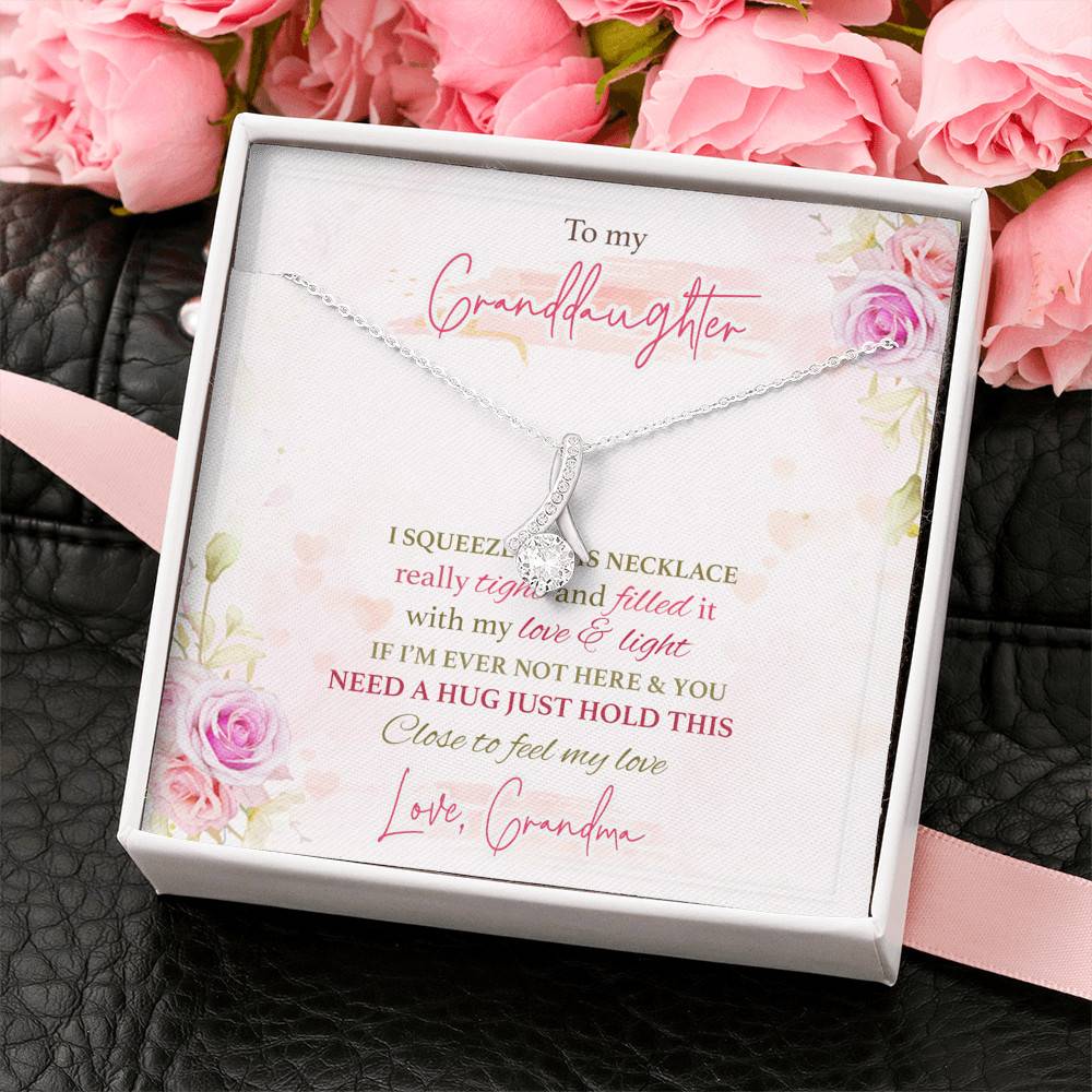 To My Granddaughter I Squeezed This Necklace Really Tight From Grandma Alluring Beauty Necklace To My Granddaughter I Squeezed This Necklace Really Tight From Grandma Alluring Beauty Necklace