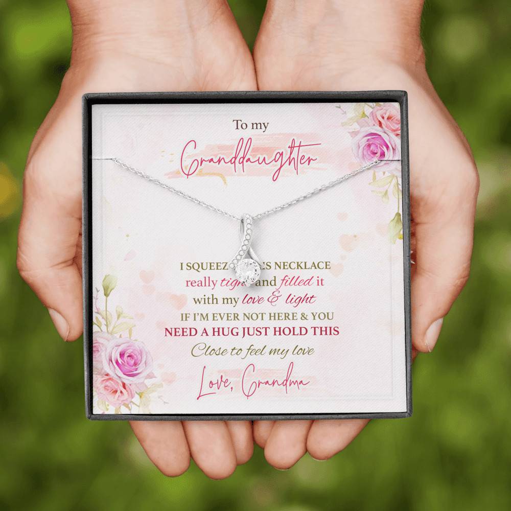 To My Granddaughter I Squeezed This Necklace Really Tight From Grandma Alluring Beauty Necklace To My Granddaughter I Squeezed This Necklace Really Tight From Grandma Alluring Beauty Necklace