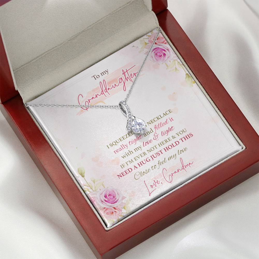 To My Granddaughter I Squeezed This Necklace Really Tight From Grandma Alluring Beauty Necklace To My Granddaughter I Squeezed This Necklace Really Tight From Grandma Alluring Beauty Necklace