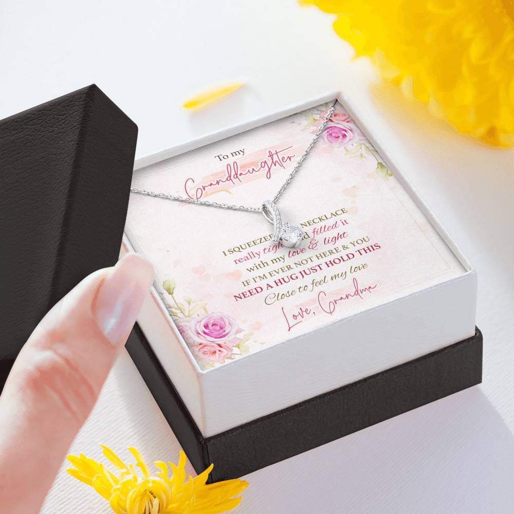 To My Granddaughter I Squeezed This Necklace Really Tight From Grandma Alluring Beauty Necklace To My Granddaughter I Squeezed This Necklace Really Tight From Grandma Alluring Beauty Necklace