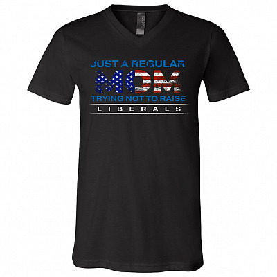mom t, Black, V-Neck T-Shirt