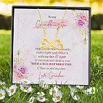 8VT. To My Granddaughter I Squeeze This Necklace Infinity Heart Necklace (Gold) 7