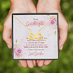 8VT. To My Granddaughter I Squeeze This Necklace Infinity Heart Necklace (Gold)