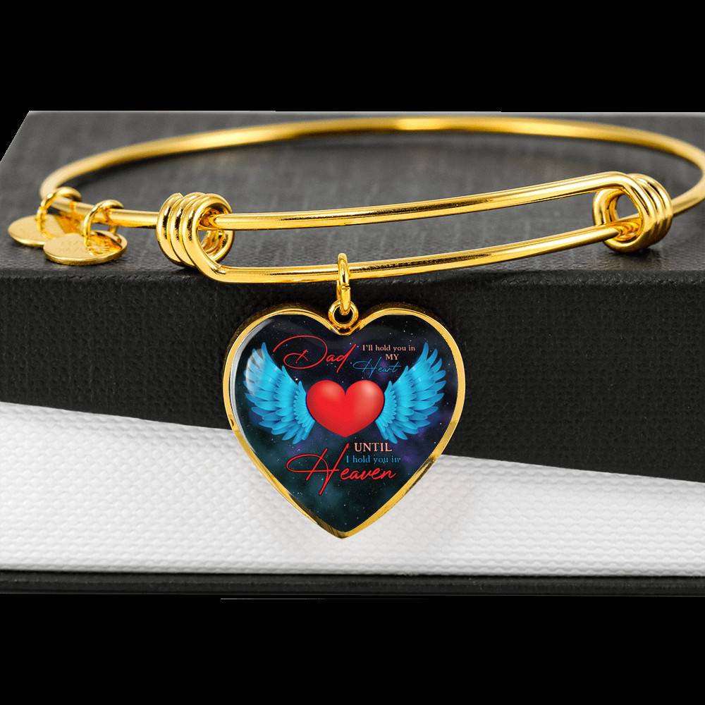Angel Wings Dad I'll Hold You in My Heart Until I Hold You in Heaven Heart Pendant Necklace