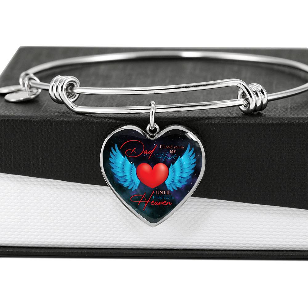 Angel Wings Dad I'll Hold You in My Heart Until I Hold You in Heaven Heart Pendant Necklace