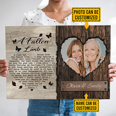 Alternative view of Custom Photo A Fallen Limb A Limb Has The Family Tree Framed Canvas - Unframed Poster - Memorial Gift