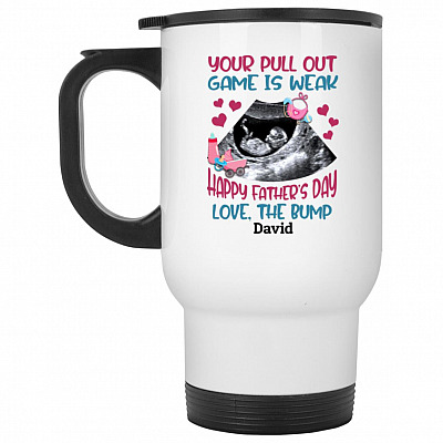 14 oz. White Travel Mug