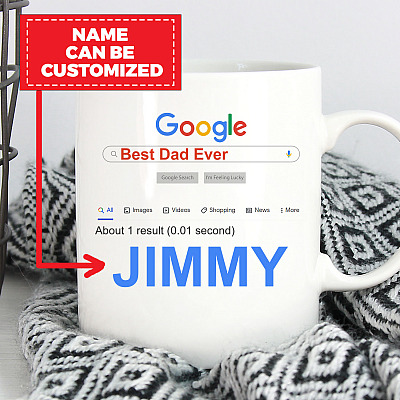 Personalized Best Dad Ever Search Coffee Mug - Beer Stein - Water Bottle - Color Changing Mug - Best Dad Mug