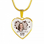 Personalized Photo In Loving Memory As Long As I Breathe You Will Be Remember Heart Pendant Necklace - Bangle Personalized Photo In Loving Memory As Long As I Breathe You Will Be Remember Heart Pendant Necklace - Bangle