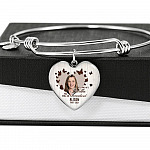 Personalized Photo In Loving Memory As Long As I Breathe You Will Be Remember Heart Pendant Necklace - Bangle Personalized Photo In Loving Memory As Long As I Breathe You Will Be Remember Heart Pendant Necklace - Bangle
