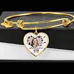 Personalized Photo In Loving Memory As Long As I Breathe You Will Be Remember Heart Pendant Necklace - Bangle Personalized Photo In Loving Memory As Long As I Breathe You Will Be Remember Heart Pendant Necklace - Bangle
