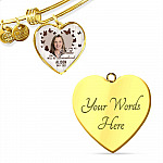 Personalized Photo In Loving Memory As Long As I Breathe You Will Be Remember Heart Pendant Necklace - Bangle Personalized Photo In Loving Memory As Long As I Breathe You Will Be Remember Heart Pendant Necklace - Bangle