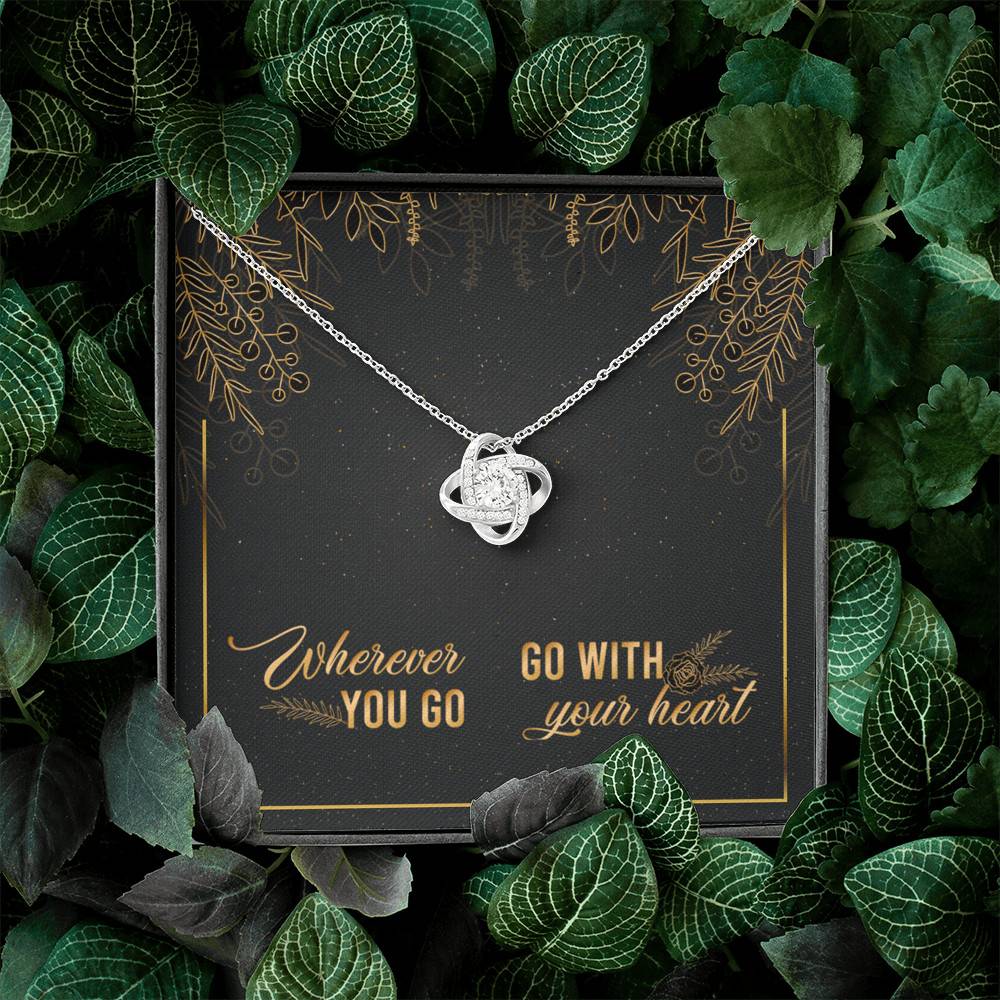 Graduation Gift for Daughter Wherever You Go Go with Your Heart Love Knot Pendant Necklace