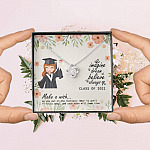 Graduation Gift Class of 2021 Make a Wish and Put on Your Necklace Love Knot Pendant Necklace