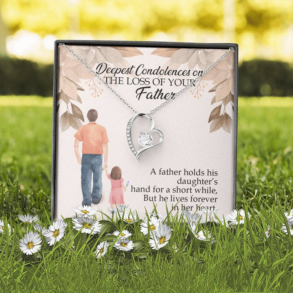 Dad Memorial a Father Holds His Daughter's Hand for a Short While Forever Love Pendant Necklace Dad Memorial a Father Holds His Daughter's Hand for a Short While Forever Love Pendant Necklace