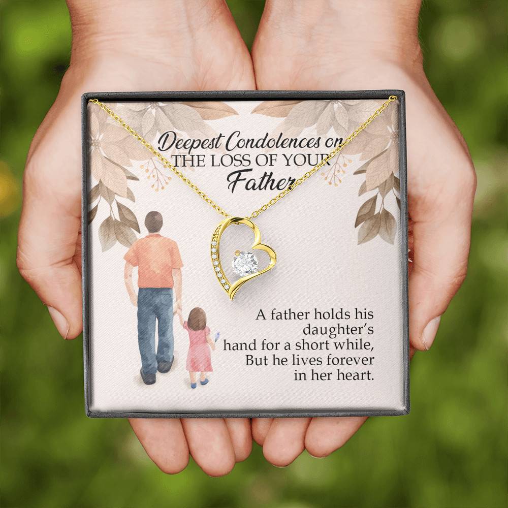 Dad Memorial a Father Holds His Daughter's Hand for a Short While Forever Love Pendant Necklace Dad Memorial a Father Holds His Daughter's Hand for a Short While Forever Love Pendant Necklace