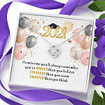 You're Braver Than You Believe Stronger Than You Seem Love Knot Necklace - Graduation Gift Necklace