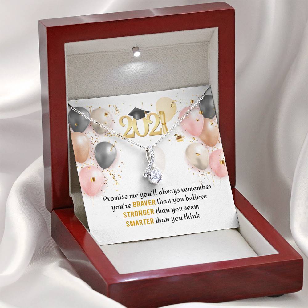 You're Braver Than You Believe Stronger Than You Seem Alluring Beauty Necklace - Graduation Gift Necklace