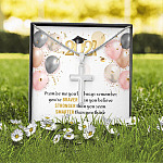 You're Braver Than You Believe Stronger Than You Seem Artisan Crafted Cross Necklace - Graduation Gift