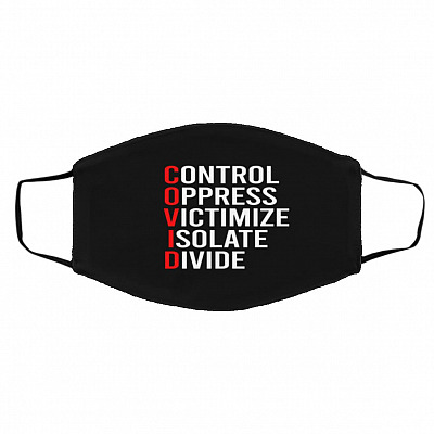 Covid Control Mask, Black, Cloth Face Cover – Medium/Large