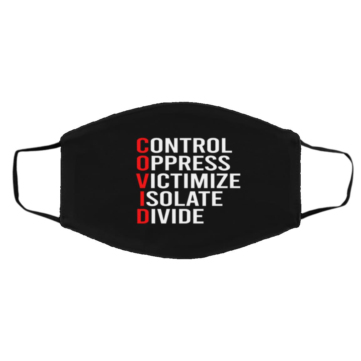 Covid Control Mask, Black, Cloth Face Cover – Medium/Large