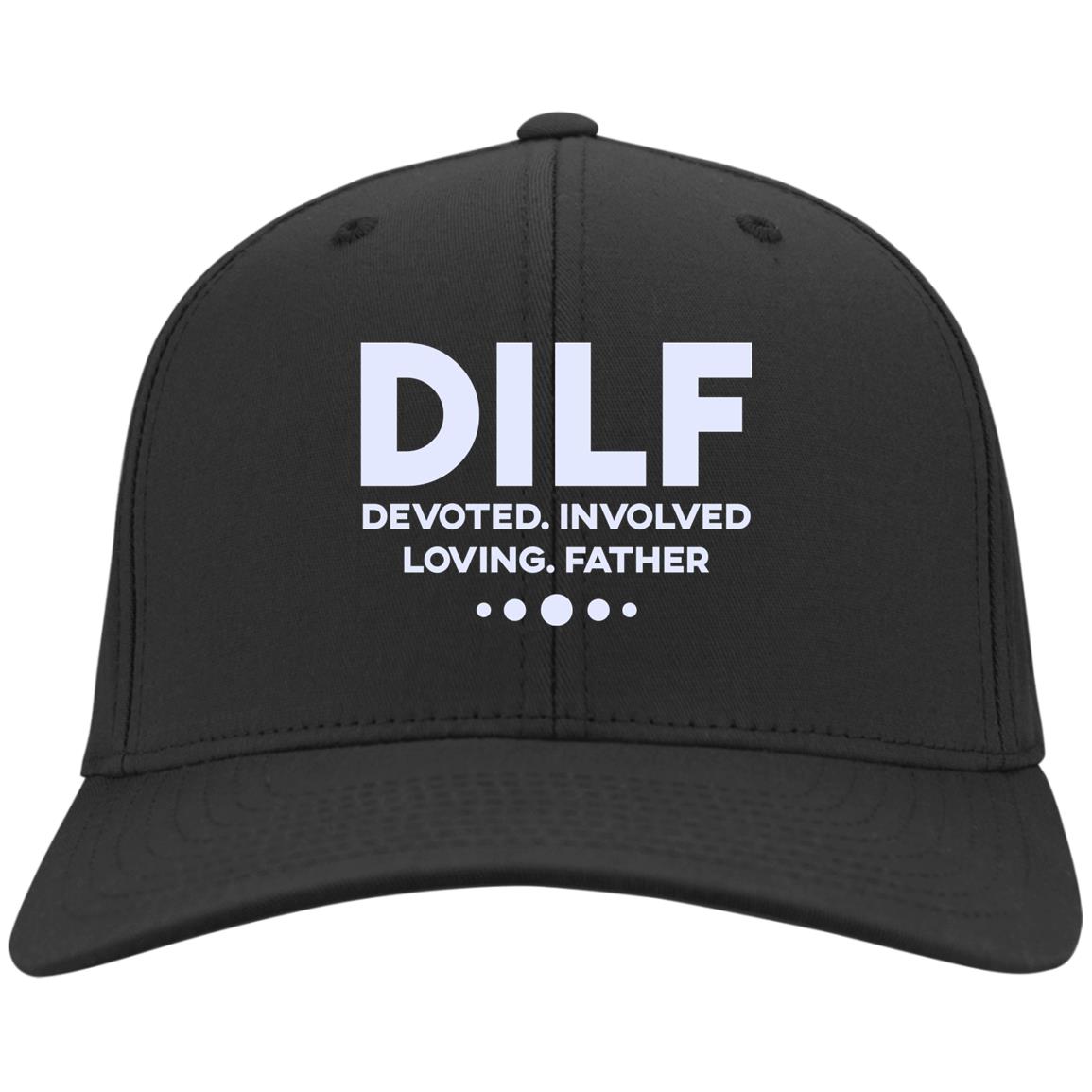 Dilf Hat, Black, Twill Cap