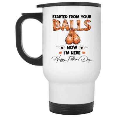 14 oz. White Travel Mug