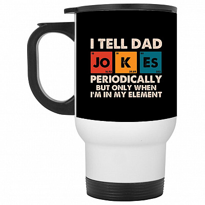 14 oz. White Travel Mug