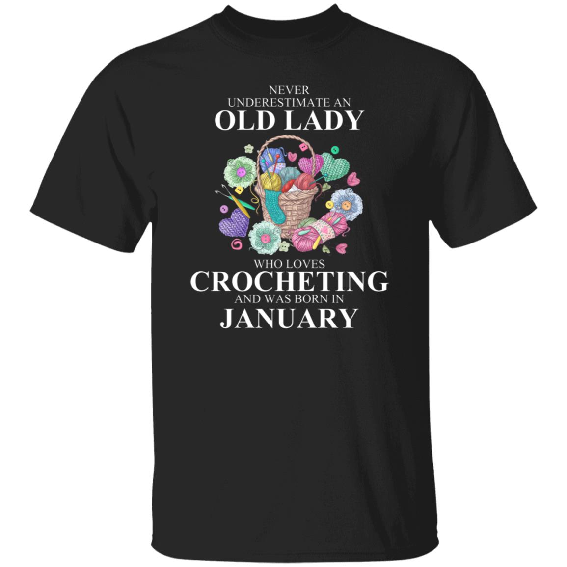 Old Lady January Shirt, Black, Unisex T-Shirt