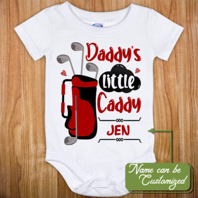 Alternative view of Personalized Golf Lover Gift Daddy's Little Caddy Baby Onesie - Toddler Baby Infant Bodysuit
