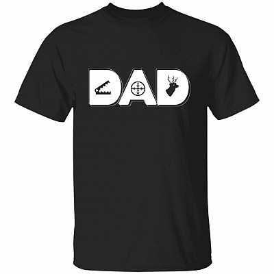 Hunting Dad Father's Day T-shirt, Black, Unisex T-Shirt