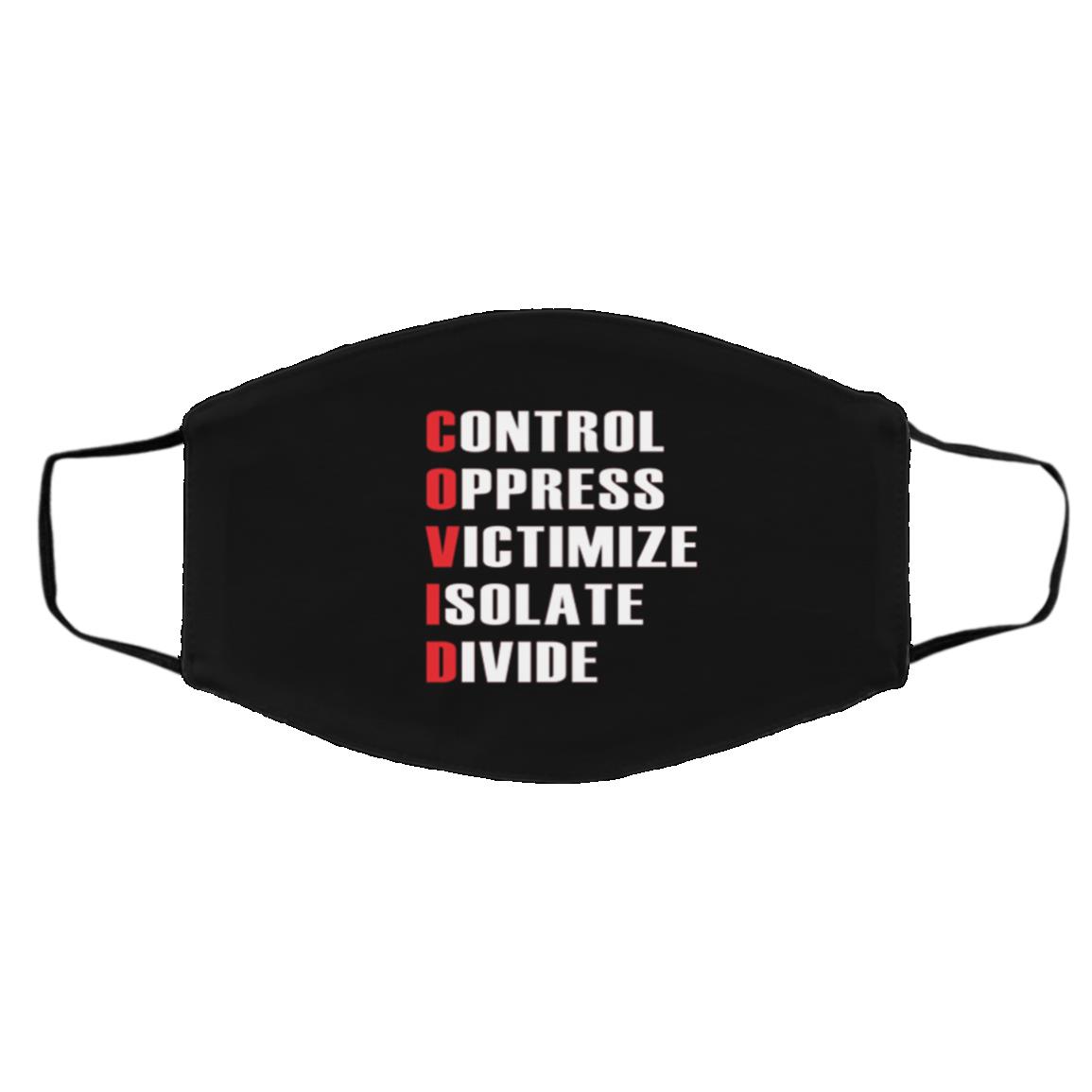 C-O-V-I-D Mask, Black, Cloth Face Cover – Medium/Large
