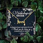 Unbiological Sister Friends By Heart And Sisters By Soul Scripted Love Necklace - Bestie Gifts for Women Jewelry