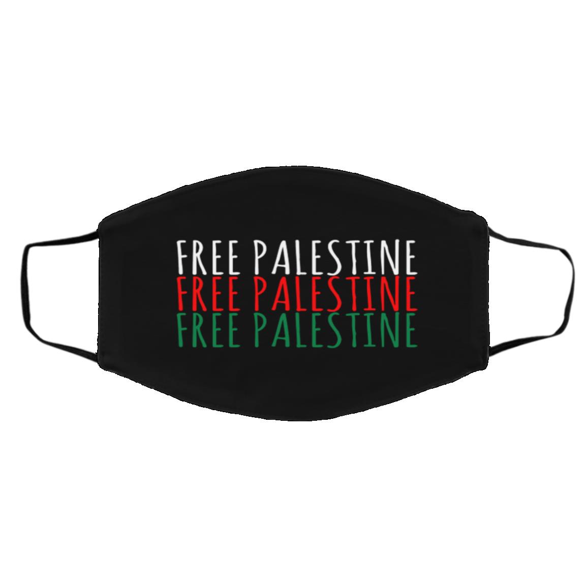 Free Palestine 1 Mask, Black, Cloth Face Cover – Medium/Large