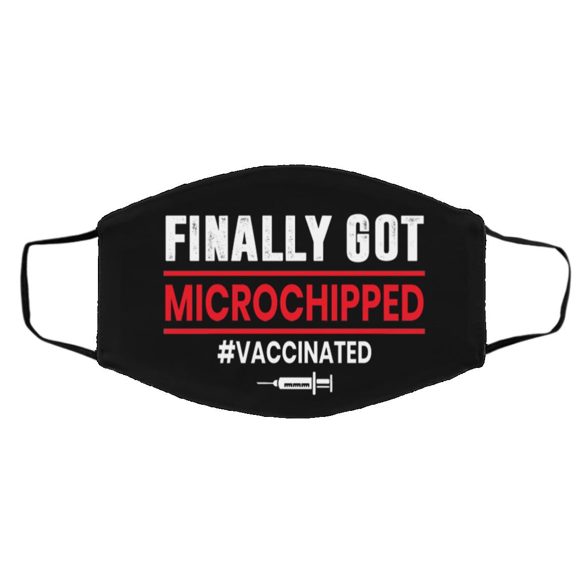 Finally I Got Microchipped, Black, Cloth Face Cover – Medium/Large