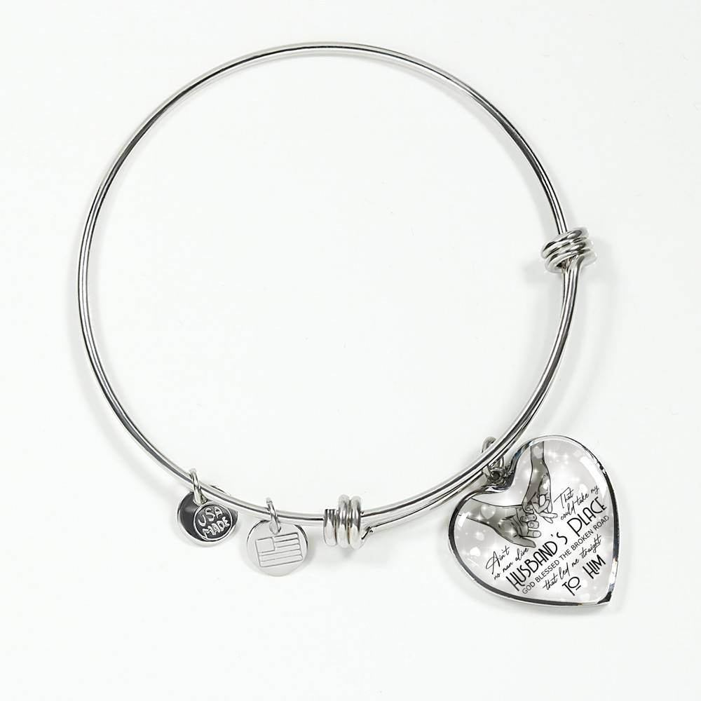Ain't No Man Alive That Could Take My Husband's Place God Blessed Led Me Straight To Him Heart Pendant Necklace