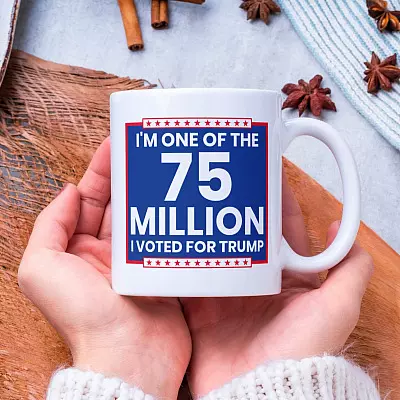 I'm One of the 75 Million I Voted for Trump Coffee Mug - Beer Stein - Water Bottle - Color Changing Mug