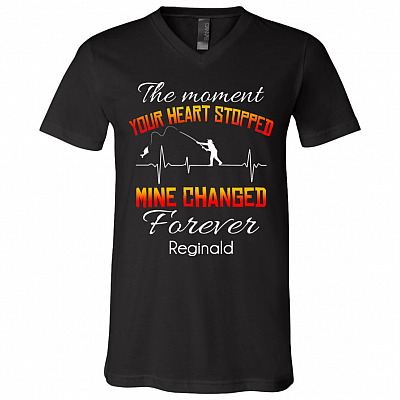 Personalized Photo Tee, Black, V-Neck T-Shirt