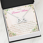 To My Bonus Mom You Mean Way Too Much For Me To Call You Mother In Law Infinity Heart Pendant Necklace