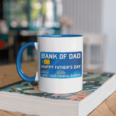 Alternative view of Bank Of Dad Funny Father's Day Gift From Your Financial Burden Accent Coffee Mug