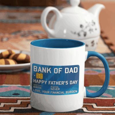 Bank Of Dad Funny Father's Day Gift From Your Financial Burden Accent Coffee Mug