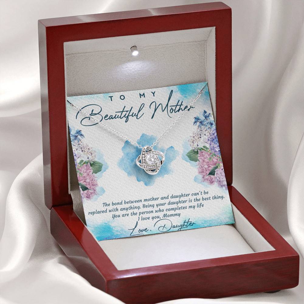 The Bond Between Mother And Daughter Cant Be Replaced Love Knot Necklace - Mother Daughter Gift Necklace