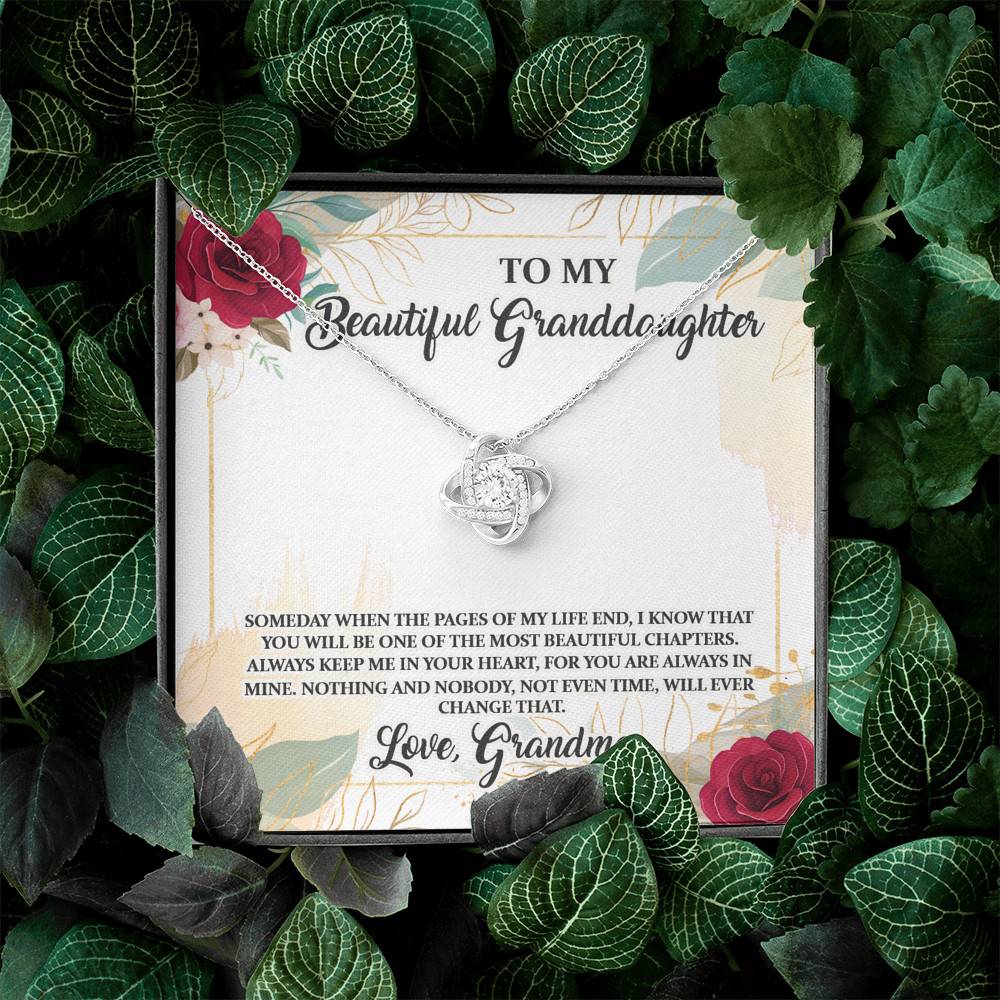 To My Beautiful Granddaughter You Will Be One Of The Most Beautiful Chapters Love Knot Pendant Necklace