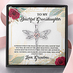 To My Beautiful Granddaughter You Will Be One Of The Most Beautiful Chapters Dragonfly Pendant Necklace