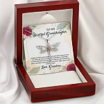 To My Beautiful Granddaughter You Will Be One Of The Most Beautiful Chapters Dragonfly Pendant Necklace