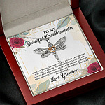 To My Beautiful Granddaughter You Will Be One Of The Most Beautiful Chapters Dragonfly Pendant Necklace