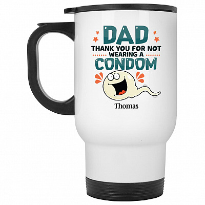 14 oz. White Travel Mug